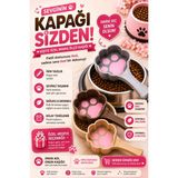 Genç 3D Pati Tasarımlı Evcil Hayvan Mama Küreği - Kedi Köpek Mama Ölçü Kaşığı - Sevimli 3D Kuru Mama Servis Aparatı - Kahverengi