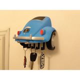 Genç 3D Vw Beetle Tasarımlı Duvar Anahtarlığı Vosvos Anahtar Askısı Nostaljik Araba Dekorasyonu ve Hediye - Mavi