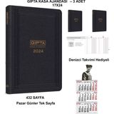 GENC DIJITAL BASKI Gıpta 2024 Kasa Ajandası 17 x 24 cm Ticari Günlük Ajanda 3 Adet Takvim Hediyeli