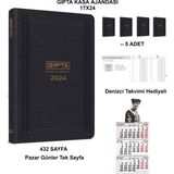 GENC DIJITAL BASKI Gıpta 2024 Kasa Ajandası 17 x 24 cm Ticari Günlük Ajanda 5 Adet Takvim Hediyeli