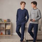 Genç Erkek Pamuklu 2 Adet 2'li Pijama Takımı BB2485