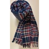 Genç Ev Home Gençev Home &selin& Yün Scotch Battaniye Tek Kişilik * Scotch Yün Battaniye - Yün - Wool - 160 x 220 cm - Indigo - Kırmızı