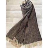 Genç Ev Home Scotch Dizlik - Tv Battaniye 130 x 170 cm Tv, Yün Battaniye - % 100 Saf Yün - Wool - Kahve