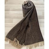 Genç Ev Home Scotch Dizlik - Tv Battaniye 130 x 170 cm Tv, Yün Battaniye - % 100 Saf Yün - Wool - Koyu Kahverengi