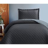 Genç Ev Home Washed Soft Çift Renkli Tek Kişilik Yatak Örtüsü Seti * Yatak Örtüsü 180 x 240 cm - Koyu Gri - Açık Gri