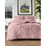 Genç Ev Home Welsoft Silikon Yorgan Çift Kişilik (Atık Malzeme Içermez) Yumuşak Bir Dokunuş / Kışlık - Yazlık ve Yatak Örtüsü Bir Arada - 195 x 215 cm - Gül Kurusu