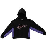 Genç Kız Çocuk Nakış Detaylı Sweatshirt - Siyah - Siyah - Lila