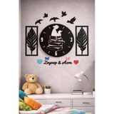 Genç Kız Odası Duvar Saati 40 Cm Kitap Okuyan Kız Temalı Kişiye Özel No 30033