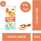 Gençay Katkısız Soğuk Sıkım Susam Yağı 50 ml - 3'lü Set