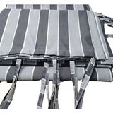 Gencer Home Balkon Perdesi Bağcıklı Ölçü Seçenekli Gri Kalın Çizgili - 380 x 250 cm