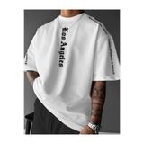 gencerco Los Angles Dikey Baskılı Premium Oversize T-shirt