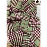 Gençev Home &selin& Saf Yün Scotch Battaniye Battal Boy * Scotch Yün Battaniye -Saf Yün - Wool - 200 x 220 cm - Mürdüm - Pembe