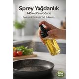 GENCHOME HOMEWARE 245 ml Cam Sprey Yağdanlık Yağ Püskürtücü Sirkelik Zeytinyağı Spreyi Mutfak Şişesi