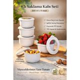 GENCHOME HOMEWARE 6’lı Saklama Kabı Seti 500 ml | Hava Geçirmez-Sızdırmaz Kapaklı, Şeffaf Pencereli, Bpa Free