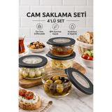 Genchome Homeware Cam Saklama Kabı 4’lü Set - Sızdırmaz, 415 ml (Cc), Kahvaltılık & Buzdolabı Organizer - 4 Adet