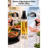 GENCHOME HOMEWARE Cam Sprey Yağdanlık 245 ML – Zeytinyağı İçin Akıtmalı, Su Kolonya Sirke İçin Püskürtmeli Şişe