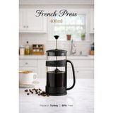 Genchome Homeware French Press 400 ml – Filtre Kahve & Bitki Çayı Demliği, BPA Free, Isıya Dayanıklı - şeffaf