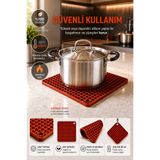 GENCHOME HOMEWARE Perilla Silikon Tencere ve Çaydanlık Altlığı 18x18 cm Kare Nihale Isıya Dayanıklı Kaymaz 1 ADET