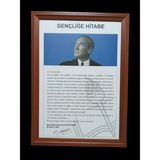 Gençliğe Hitabe Portresi Mdf Çerçeveli Portre Tablo Köşe 35X50CM