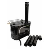 Genco GK04 Fırınsız Camlı Kamp Sobası Taşınabilir Çadır Şöminesi