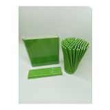GencPack 6x197 mm Yeşil Kağıt Pipet 200 Adet