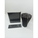 GencPack 8X230 mm Siyah Kalın Frozen Kağıt Pipet 200 Adet
