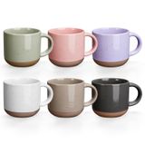 Gencywe Morandi Renkli Seramik Mini Espresso Bardakları 6'lı Set, 145 ml Espresso Kupaları, Saplı Porselen Kahve Kupaları, Demitasse Bardakları, Modern Stil Espresso Bardakları, Mikrodalga Bulaşık Makinesi