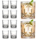 Gencywe viski kadehleri, 8'li set, eski moda viski bardağı, kristal Bourbon bardağı, kokteyl bardağı, taş bardağı, şeffaf bar bardağı, Scotch içmek için, votka tekila rom, likör hediyesi erkekler için