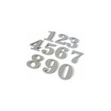 Gendec 7 cm No = 1-2-3-4-5-6-7-8-9-1-0 Yapışkanlı Metalik Gri Kapı Numarası