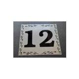 GENDEC Kapı Numarası 10x12 Cm Metalik Gümüş Gri Üzeri Siyah Baskı Kendinden Yapışkanlı No:12