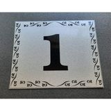 Gendec Kapı Numarası 10X12 cm Metalik Gümüş Gri Üzeri Siyah Baskı Kendinden Yapışkanlı No:1