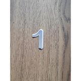 Gendec Kapı Numarası 4.2 cm No:1 Kendinden Yapışkanlı Krom Metal Dolap,ayakkabılık,raf,posta Kutu Numarası
