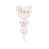 Genel 3'lü Bride to Be Kalp Şeklinde Folyo Balon Seti, Parti Süslemesi ve Kutlama Dekorasyonu