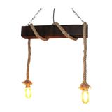 Genel Ahşap Avize, Halat Modern Aydınlatma, 59 cm, Elektrikli Güç Kaynağı, Kablolu Model, Türk Yapımı