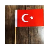 Genel Ahşap Sopalı Türk Bayrağı Kağıt 20 x 30 cm 50'li