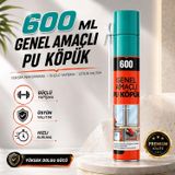 Genel Amaçlı Pu Köpük Çok Amaçlı Poliüretan Montaj Dolgu Ve İzolasyon Köpüğü 600 Ml
