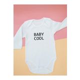Genel Baby Cool Baskılı Uzun Kollu Beyaz Bebek Zıbın
