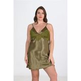 Genel Büyük Beden Haki Gecelik, 3XL, P492399S7123, HAKİ YEŞİLİ, kadın