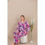 Genel Büyük Beden Renkli Yaprak Desenli Pijama Takımı, 3XL, P493438S8059, Görsel, üniseks-yetişkin
