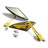 Genel Cihadmotor Yarasa Üçgen Ayna Motosiklet Aynası Gold (Tüm Motorlara Uyumlu Universal) (8mm ve 10MM)