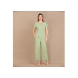 Genel Dantel İşlemeli Pamuklu Pijama Takımı, XL, P493504S551, Yeşil, kadın