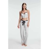 Genel Fantezi Bralet Sütyen Pamuklu Puantiye Desenli Desteksiz Dantel Detaylı Pijama Takımı, 80B, P492877S831, Beyaz, kadın