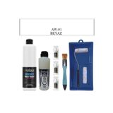 Genel Fayans Tezgah B.-Ambiente Islak Zemin Aw-01 Beyaz 500Ml Katalizör 30Gr Taş Vernik 250 Saten Rulo Set Tek Ebat