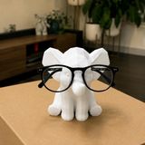 Genel Fil Figürlü Gözlük Tutacağı, Beyaz, Plastik, 13x8x10 cm, Geometrik Tasarım, Dekoratif Masa Üstü Aksesuar | PLA 3D Baskı