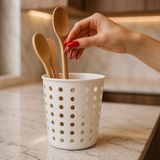 Genel Gri Kaşıklık – 13 cm Delikli Silindirik Tezgâh Üstü Kaşık/spatula Düzenleyici - Standart