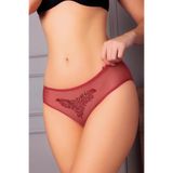 Genel Güpürlü Taşlı Gül Kurusu Tül Fantezi Külot, L/XL, P492582S3193, Gül Kurusu, Kadın