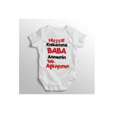 Genel Hiç Kıskanma Baba Annemin Tek Aşkıyım Baskılı Kısa Kollu Beyaz Bebek Zıbın