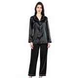Genel İkili Saten Gecelik Pijama Takımı, L, P492146S8004, PUDRA, Kadın