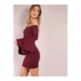 Genel İspanyol Kol Straplez Elbise, S/M, P323942S956, Renkli, Kadın