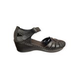 Genel Kadın Sandal Venüs 26023347y Yanlari Açik Dolgu Topuk Deri Kadin Sandalet Siyah